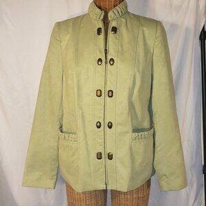 Ladies TANJAY Suede-like Zip Up Blazer in Light Green - 8